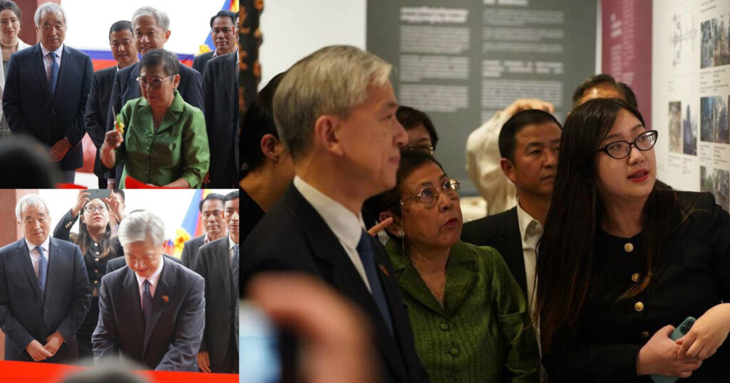 លោកជំទាវបណ្ឌិតសភាចារ្យ ភឿង សកុណា រួមជាមួយឯកឧត្តម វ៉ាង វិនពីង ​អញ្ជើញ​ចូលរួម​កម្មវិធី​តាំងពិព័រណ៍មិនអចិន្ត្រៃយ៍​ «ចំណងប្រវត្តិសាស្ត្រ៖ ទំនាក់ទំនងខ្មែរចិនតាមរយៈវប្បធម៌និងសិល្បៈ»​ នៅ​សារមន្ទីរ​ជាតិ​កម្ពុជា​