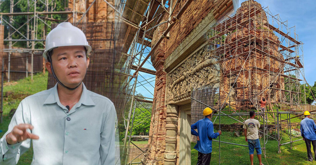 ក្រុមការងារអាជ្ញាធរជាតិអប្សរា ព្យាយាមអភិរក្ស និងជួសជុលប្រាសាទឥដ្ឋមួយចំនួន នៅតំបន់រលួស ដែលរងហានិភ័យខ្លាំង ឱ្យរឹងមាំឡើងវិញ