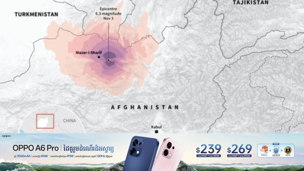 រញ្ជួយដីកម្រិត ៦,៣រ៉ិចទ័រនៅអាហ្វហ្គានីស្ថាន បណ្តាលឱ្យមនុស្ស ៩នាក់បាត់បង់ជីវិត និង ១២០នាក់រងរបួស