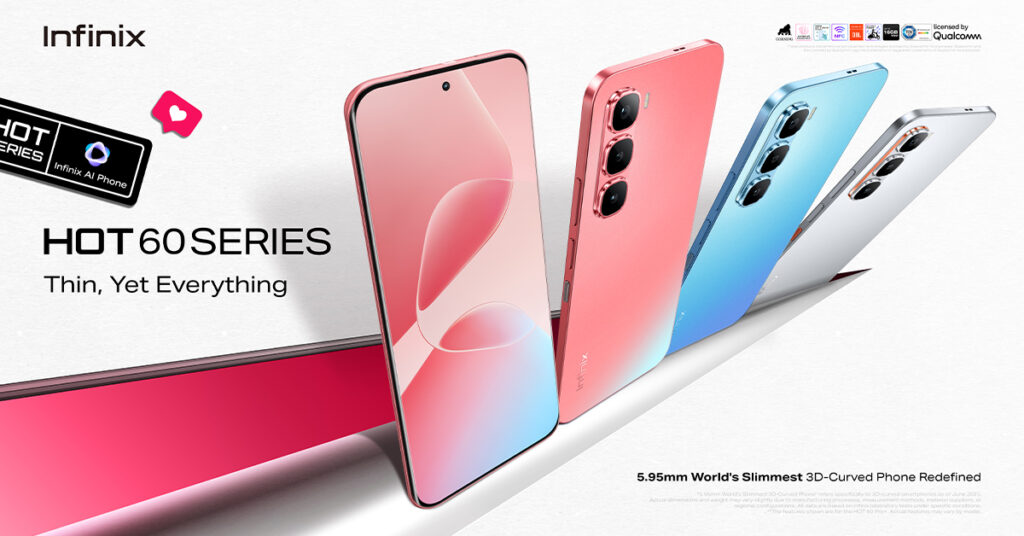 ស្មាតហ្វូនស្តើងបំផុត Infinx HOT 60Pro Series នឹងមកដល់ឆាប់ៗនេះ! The world’s slimmest 3D-Curved Phone Infinix HOT 60Pro Series is coming soon!