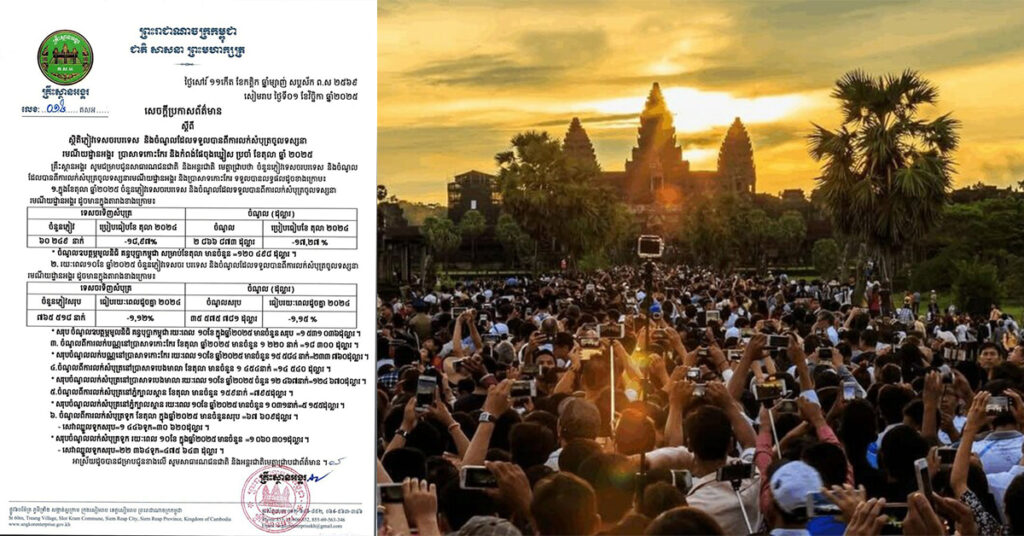 ក្នុងរយៈពេល១០ខែ កម្ពុជារកចំណូលបានពីរមណីយដ្ឋានអង្គរ ជាង៣៥លានដុល្លារ