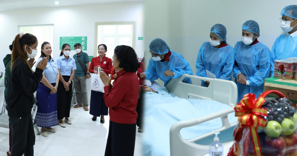 សម្តចកិត្តិព្រឹទ្ធបណ្ឌិត ប៊ុន រ៉ានី ហ៊ុនសែន ចាត់ឱ្យប្រតិភូកាកបាទក្រហហមកម្ពុជា ចុះសួរសុខទុក្ខ យុវនារីជាពលករចំណាកស្រុករងគ្រោះដោយអំពើរំលោភបំពានផ្លូវភេទយ៉ាងធ្ងន់ធ្ងរ នៅមន្ទីរពេទ្យកាល់មែត