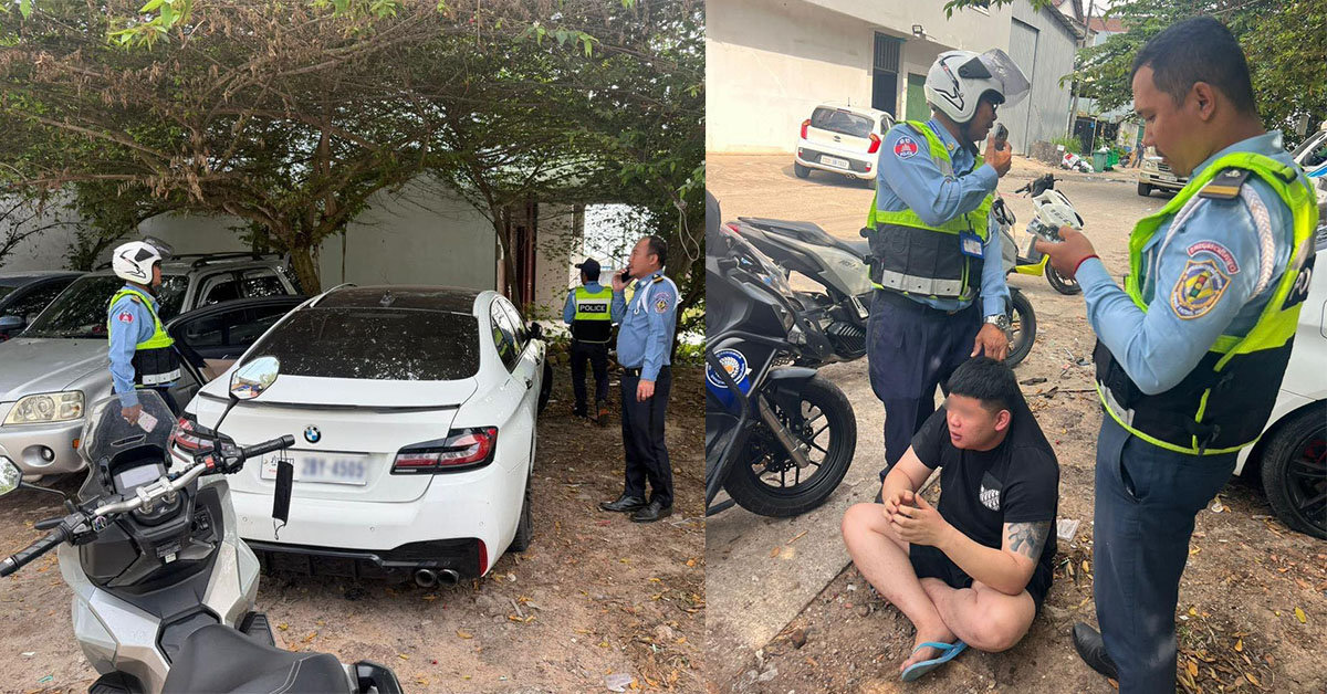 សមត្ថកិច្ចតាមឃាត់ខ្លួន ជនជាតិបរទេសម្នាក់បានភ្លាមៗ ក្រោយបើកបរក្នុងល្បឿនលឿន បានទៅបុកសមត្ថកិច្ច ដែលកំពុងអនុវត្តចរាចរណ៍ផ្លូវគោក