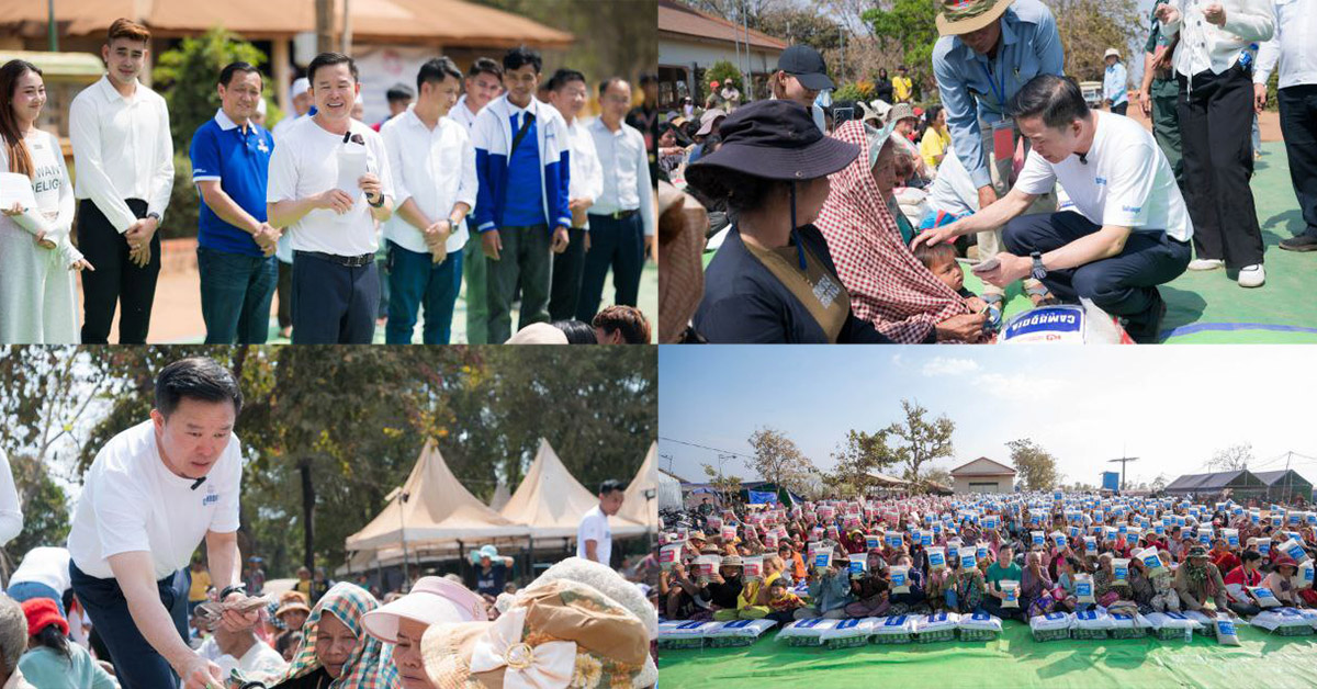 អ្នកឧកញ៉ា លាង ម៉េង ចែកអាំងប៉ាវ ដល់ជនភៀសសឹកសរុប ១០០ លានរៀល ដល់គ្រួសាររាប់ពាន់នាក់ នៅខេត្តឧត្តរមានជ័យ