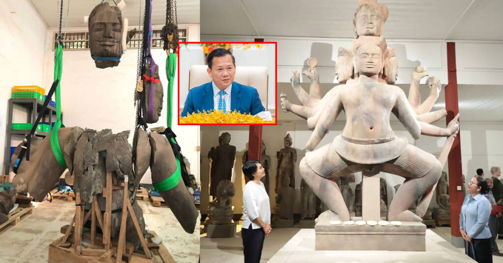 សម្តេចធិបតី ហ៊ុន ម៉ាណែត អបអរសាទរ ការបញ្ចប់ការជួសជុលដោយជោគជ័យនៃប្រតិមាព្រះឥសូររាំដ៏ធំមួយនៅក្នុងតំបន់អាស៊ីអាគ្នេយ៍