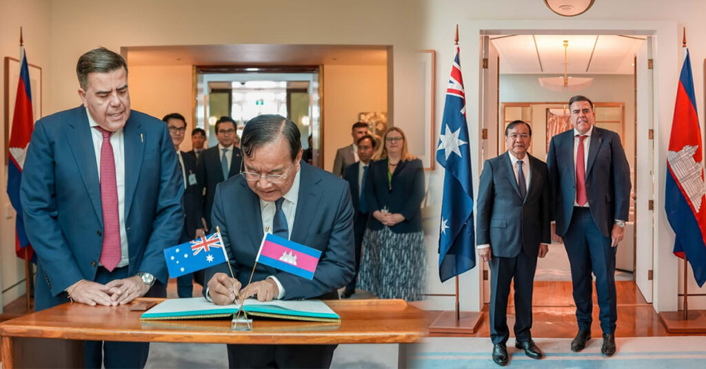 ឯកឧត្តម ឧបនាយករដ្ឋមន្ត្រី ប្រាក់ សុខុន អញ្ជើញចូលជួបសម្តែងការគួរសម និងពិភាក្សាការងារជាមួយ ឯកឧត្តម Milton Dick ប្រធានរដ្ឋសភាអូស្ត្រាលី