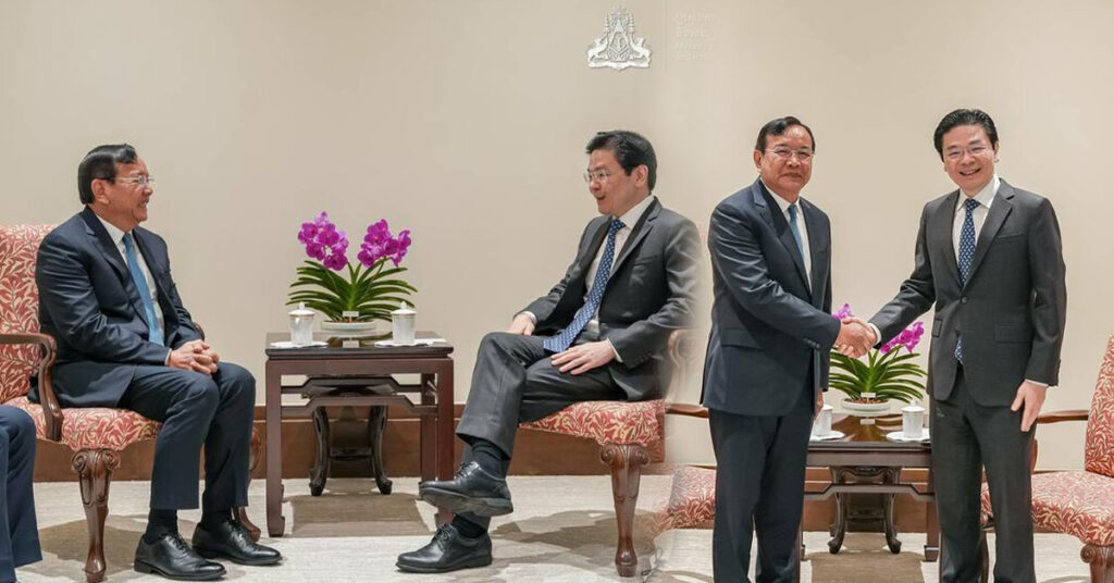 ឯកឧត្តមឧបនាយករដ្ឋមន្ត្រី ប្រាក់ សុខុន ជម្រាបជូន នាយករដ្ឋមន្ត្រីសិង្ហបុរី ពីការវិវត្តថ្មីៗនៃស្ថានភាពព្រំដែនកម្ពុជា-ថៃ