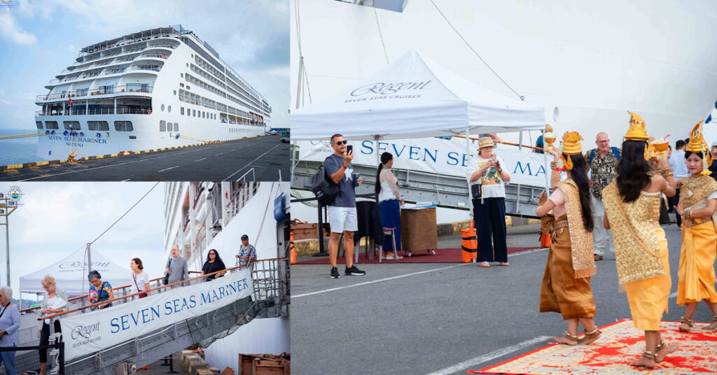 ភ្ញៀវទេសចរណ៍ ៦០០នាក់ បានមកទស្សនាកម្ពុជារយៈពេល ២ថ្ងៃ តាមរយៈនាវាទេសចរណ៍ SEVEN SEA MARINER ដែលចូលចតនៅកំពុងផែក្រុងព្រះសីហនុ