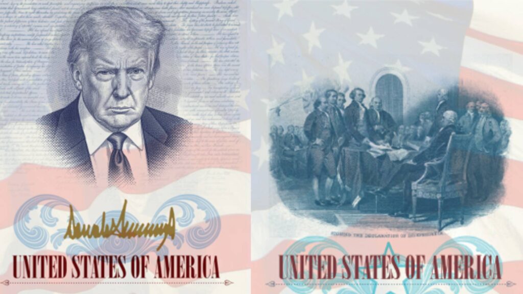 លោក ដូណាល់ ត្រាំ​ នឹងដាក់រូបលោកនៅលើលិខិតឆ្លងដែនអាមេរិកមួយចំនួន