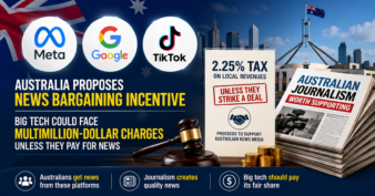 អូស្រ្តាលីគ្រោងគិតពន្ធ ២,២៥% នៃប្រាក់ចំណេញរបស់ក្រុមហ៊ុនបច្ចេកវិទ្យាធំៗ បើក្រុមហ៊ុនទាំងនោះមិនព្រមផ្តល់ប្រាក់ខ្លះឱ្យទៅក្រុមហ៊ុនសារព័ត៌មានក្នុងស្រុក