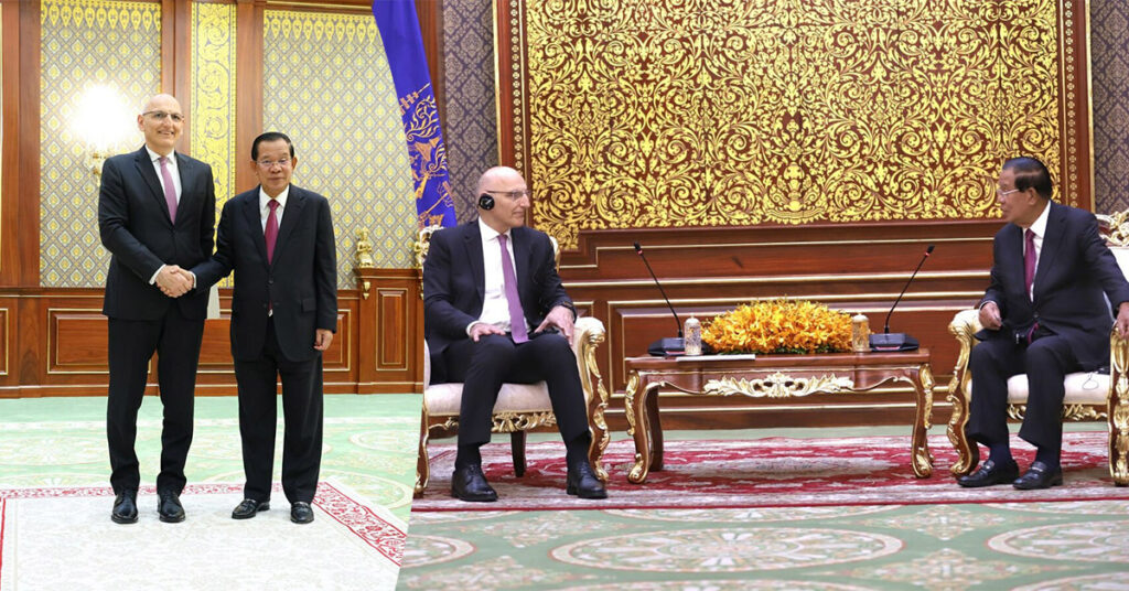 សម្ដេចតេជោ ហ៊ុន សែន ប្រមុខរដ្ឋស្ដីទី អនុញ្ញាតឱ្យតំណាងប្រធានាធិបតីអាស៊ែបៃហ្សង់ ចូលជួបសម្ដែងការគួរសម និងពិភាក្សាការងារ