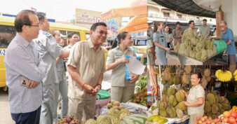 មន្ត្រីជំនាញនិងអាជ្ញាធរខេត្តកំពតចុះពិនិត្យណែនាំឱ្យអាជីវករលក់ដូរទុរេនបិទស្លាកតម្លៃនិងប្រភពច្បាស់លាស់
