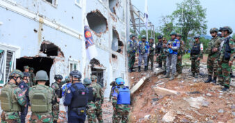 ក្រុមអ្នកសង្កេតការណ៍អាស៊ាន (HOM AOT) ហ្វីលីពីន ដើម្បីចុះសង្កេតការណ៍ ផ្ទៀងផ្ទាត់ និងរាយការណ៍អំពីស្ថានភាពព្រំដែននៅច្រកអានសេះ ខេត្តព្រះវិហារ